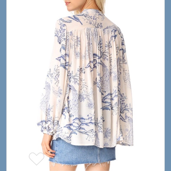 Free People Metallic Blooms Button Up Tunic Top - Picture 4 of 7